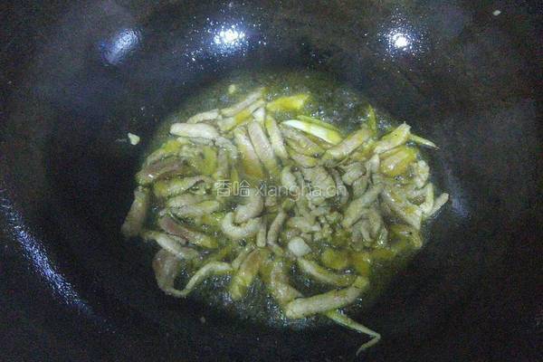 青椒豆腐干炒肉丝的做法图解5