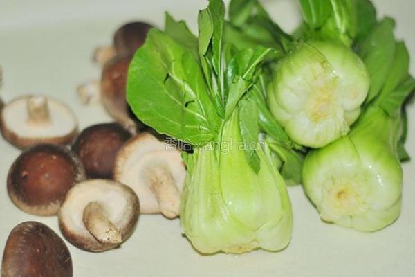 香菇油菜的做法图解1
