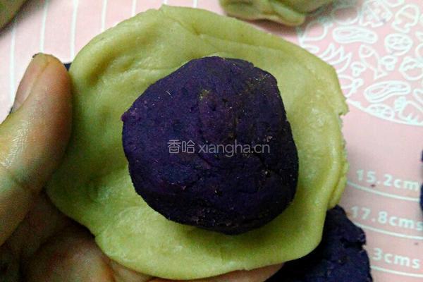 紫薯肉松蛋黄酥的做法图解14