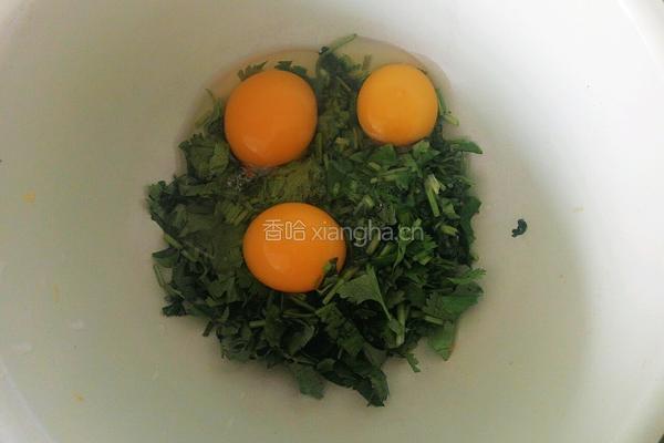 香菜炒鸡蛋的做法图解3