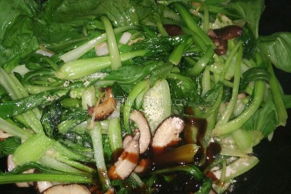 香菇炒青菜的做法图解6