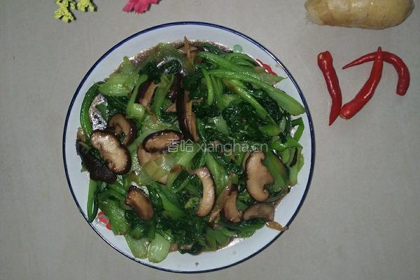 香菇炒青菜的做法图解7