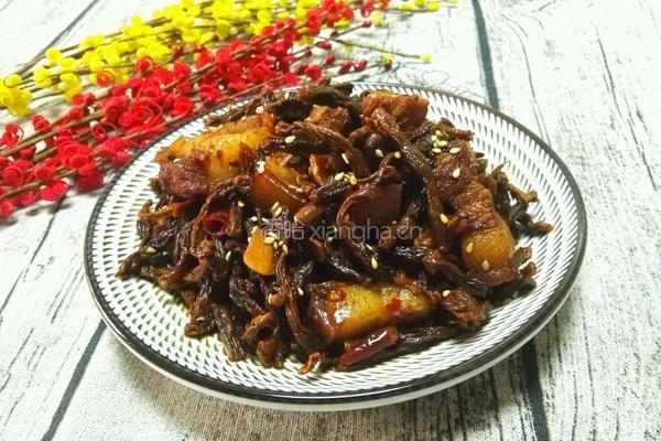 干豆角烧肉的做法图解8