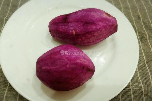 紫薯玫瑰花馒头的做法图解1