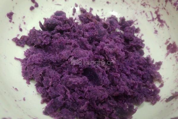 紫薯玫瑰花馒头的做法图解4