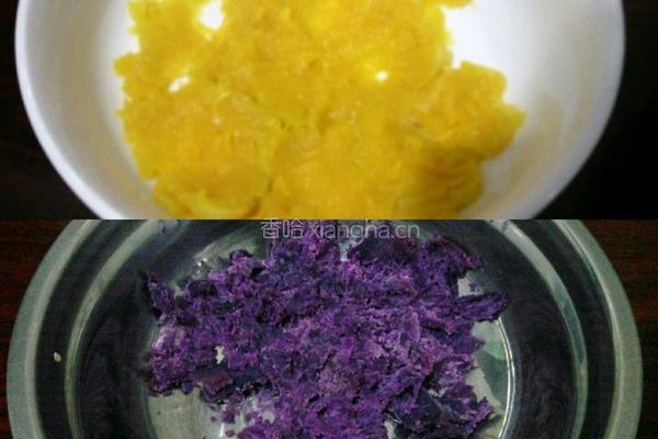 南瓜紫薯卷的做法图解3
