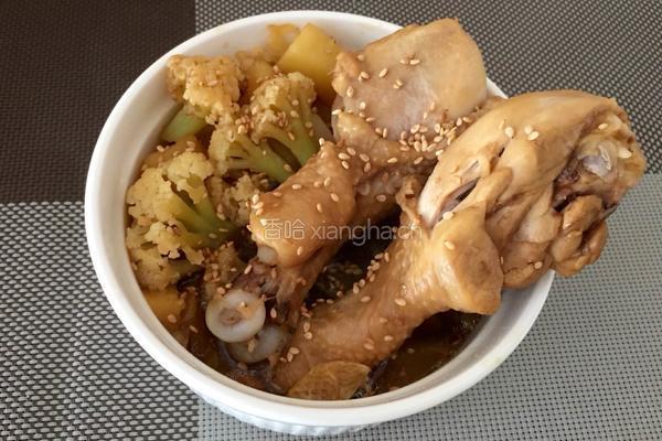 鸡腿拼花菜的做法图解9