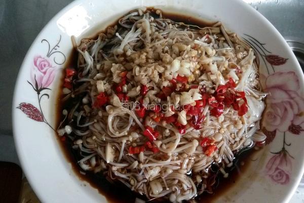 油淋金针菇的做法图解4
