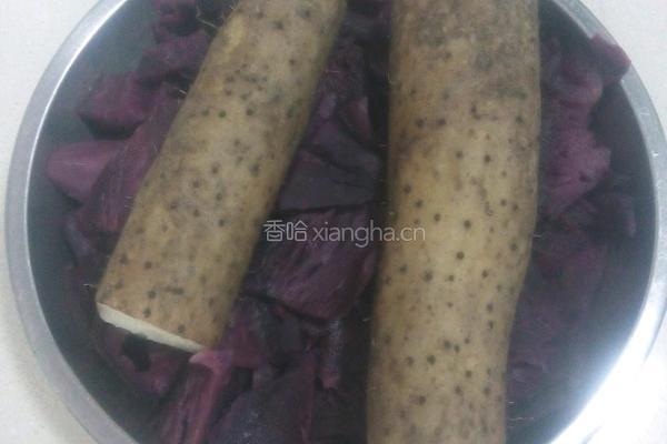 蜗牛和葡萄(山药紫薯丸子)的做法图解2