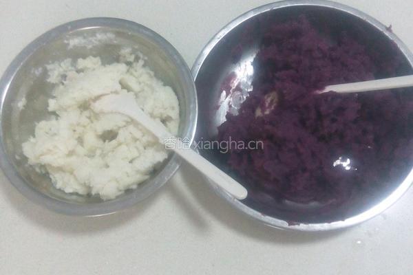 蜗牛和葡萄(山药紫薯丸子)的做法图解3