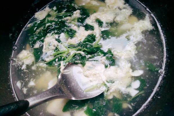 青菜豆腐鸡蛋汤的做法图解5