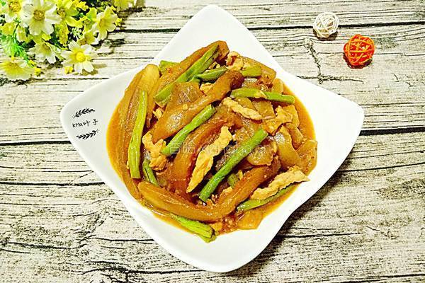 肉丝豆角炆茄子的做法图解8