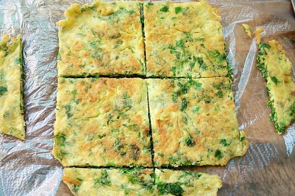芹菜叶鸡蛋饼的做法图解6