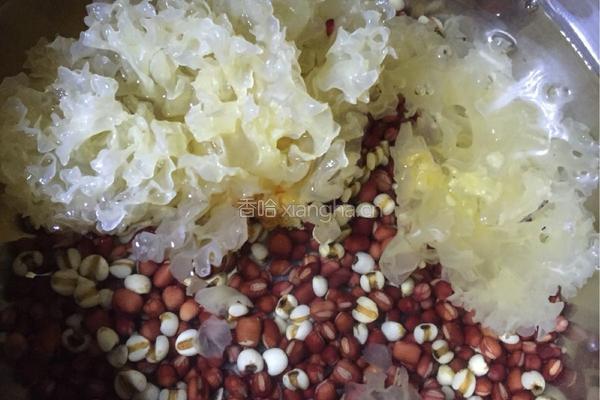 红豆薏米银耳粥的做法图解1