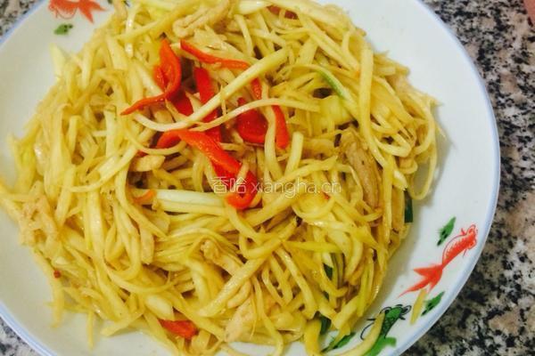 茭白炒肉丝的做法图解9