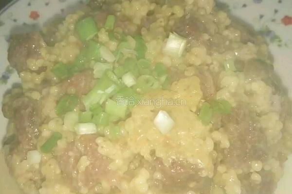 小米牛肉蒸的做法图解2