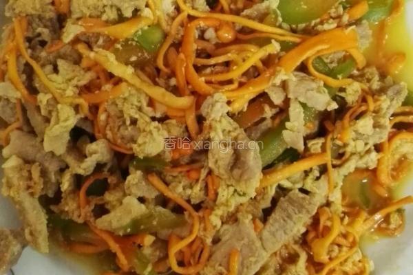 虫草肉丝炒的做法图解4