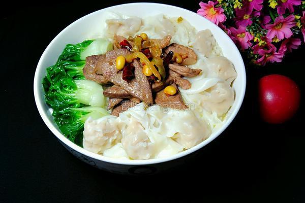 猪肝水饺面的做法图解9