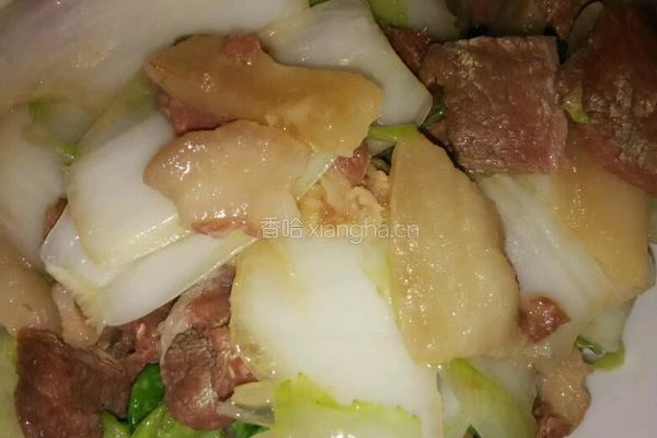 白菜炒火腿的做法图解5