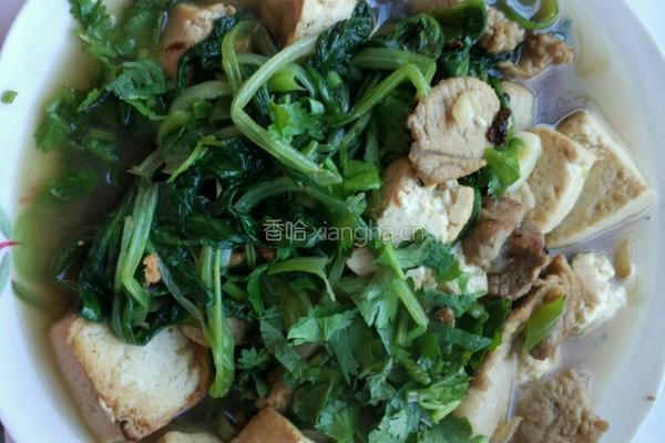 小白菜猪肉豆腐汤的做法图解6