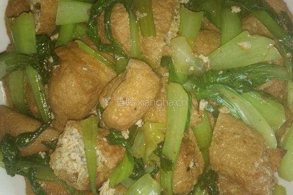 青菜炒豆腐果