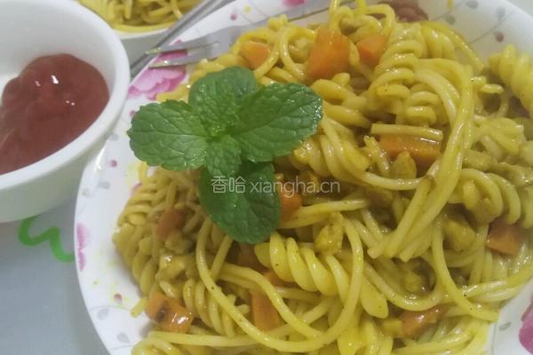 咖哩意面的做法图解3