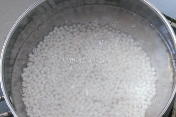 木爪牛奶西米露的做法图解3