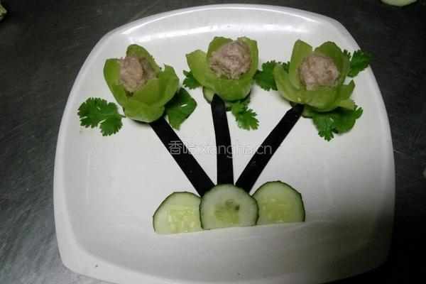玲珑剔透(青菜酿肉丸)的做法图解13