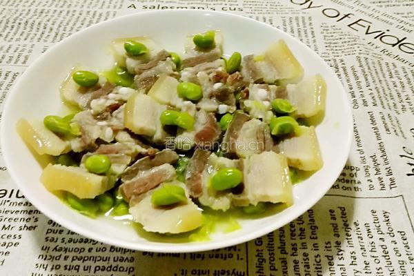 咸肉蒸毛豆子的做法图解7