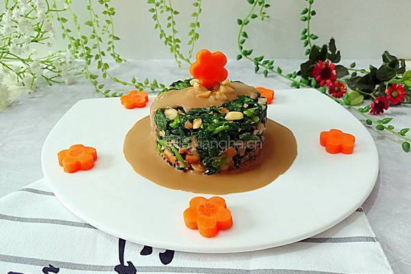 麻酱拌花生菠菜的做法图解13