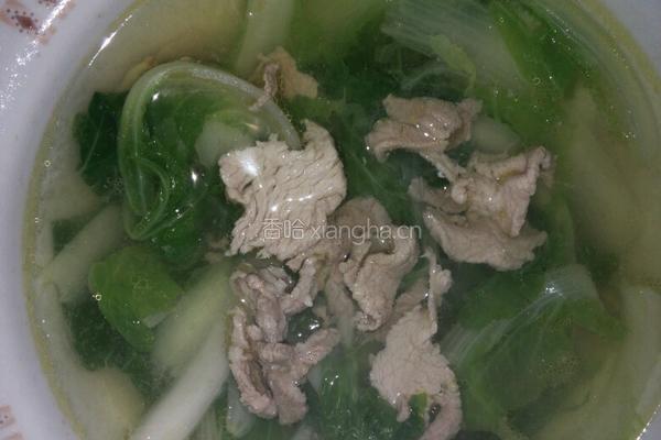 时蔬肉片汤