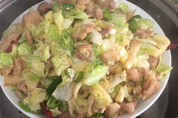 包菜五花肉蒸饭的做法图解4