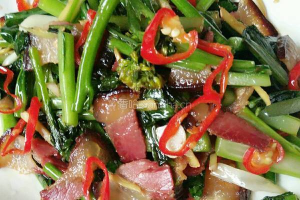 菜苔炒辣肉的做法图解6