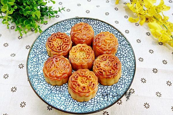 紫薯核桃豆沙馅月饼的做法图解17