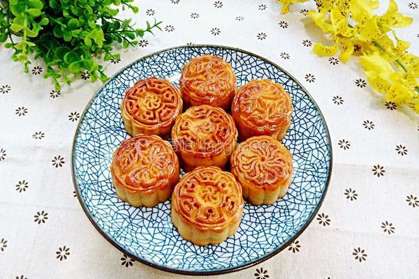 紫薯核桃豆沙馅月饼的做法图解18