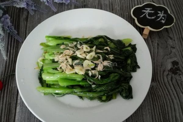 虾皮炒芥蓝的做法图解4