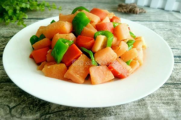 柚子皮炒火腿肠的做法图解15
