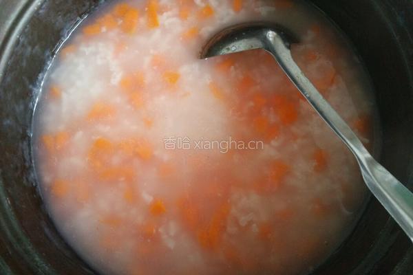 红萝卜肉末粥的做法图解7