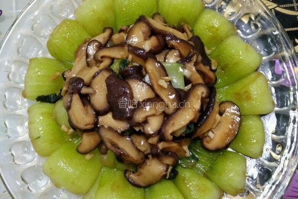 油菜炒香菇的做法图解6