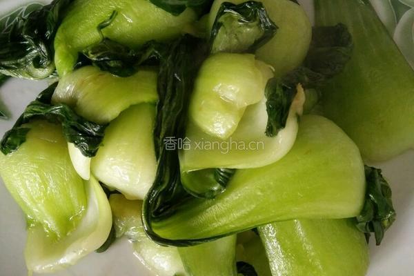 油菜炒香菇的做法图解3