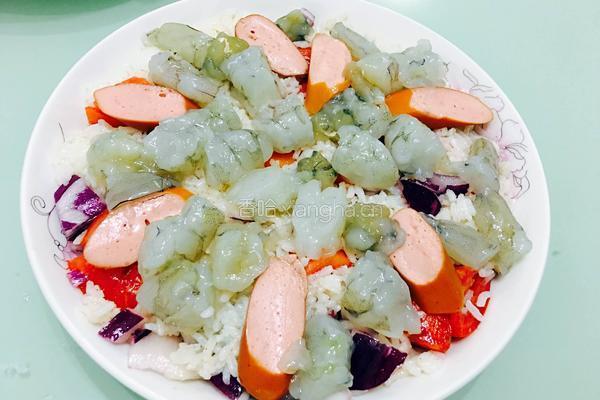 榴莲海鲜芝士焗饭的做法图解6