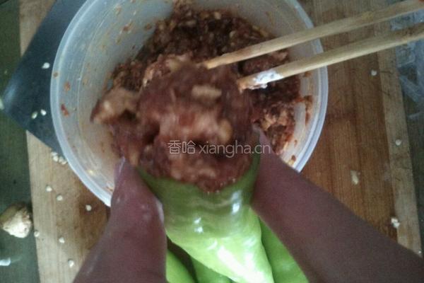 浇汤灌肉虎皮辣椒的做法图解6