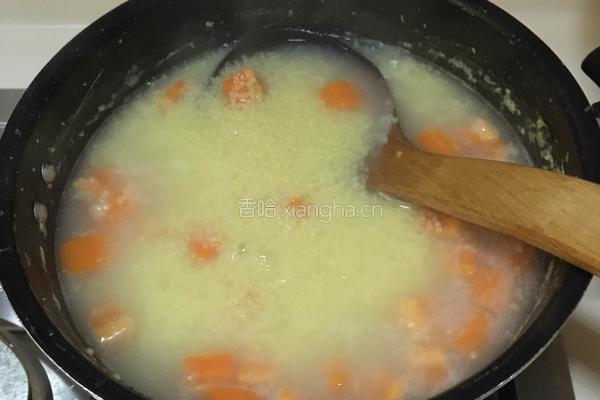 胡萝卜小米粥的做法图解6
