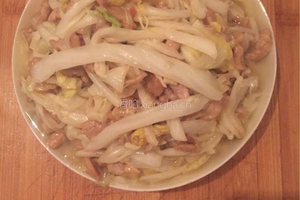 白菜梆子炒肉丝的做法图解9