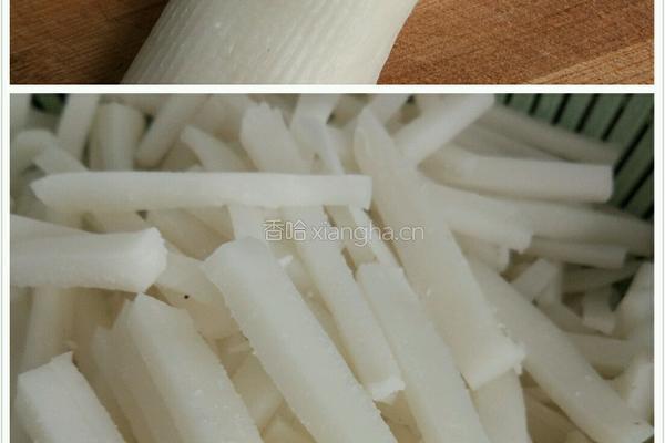 大蒜炒年糕的做法图解1