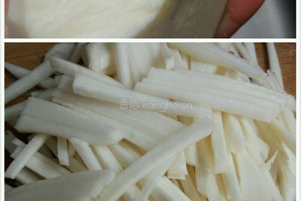 大蒜炒年糕的做法图解2