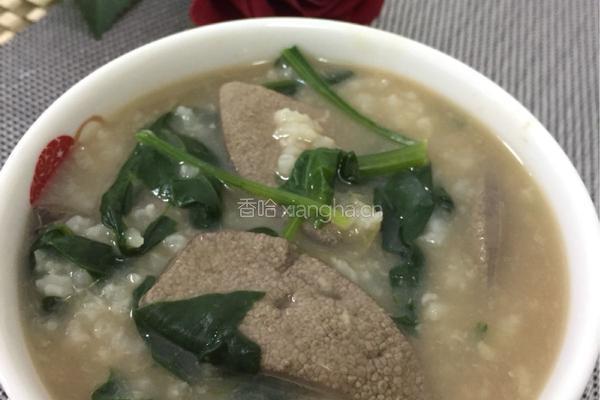 菠菜猪肝片粥的做法图解8