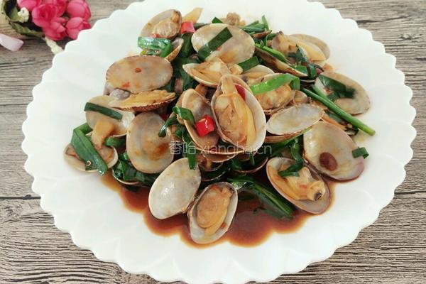 韭菜爆炒花蛤的做法图解11