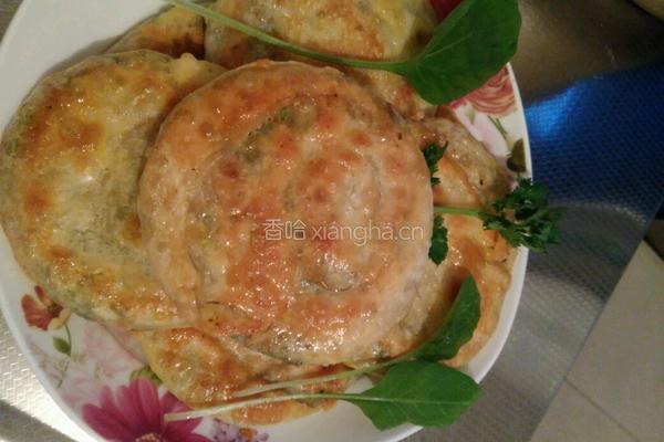 黄金葱花火腿饼的做法图解12