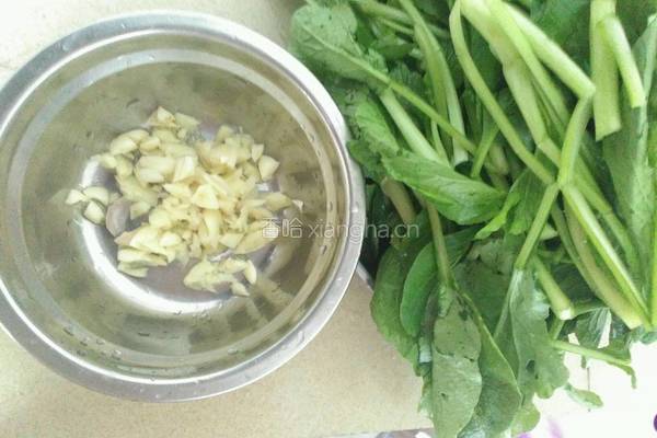 蒜炒菜心的做法图解1
